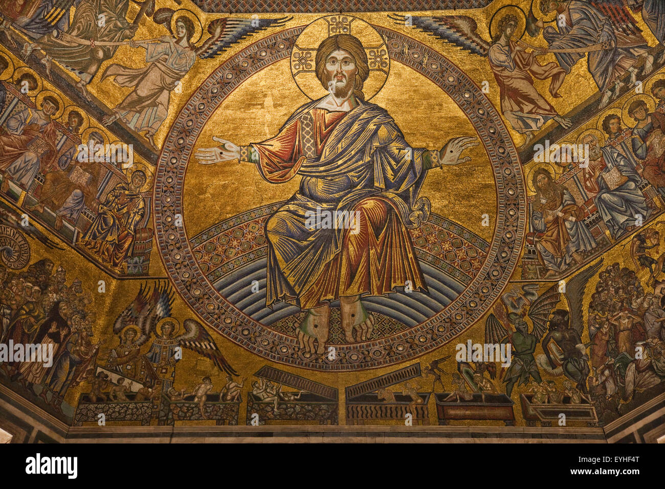 Europe Italy Tuscany Florence Baptistry Ceiling Stock