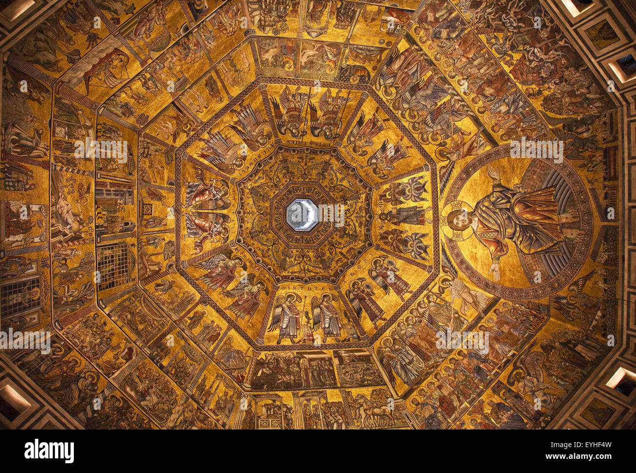 Europe Italy Tuscany Florence Baptistry Ceiling Stock