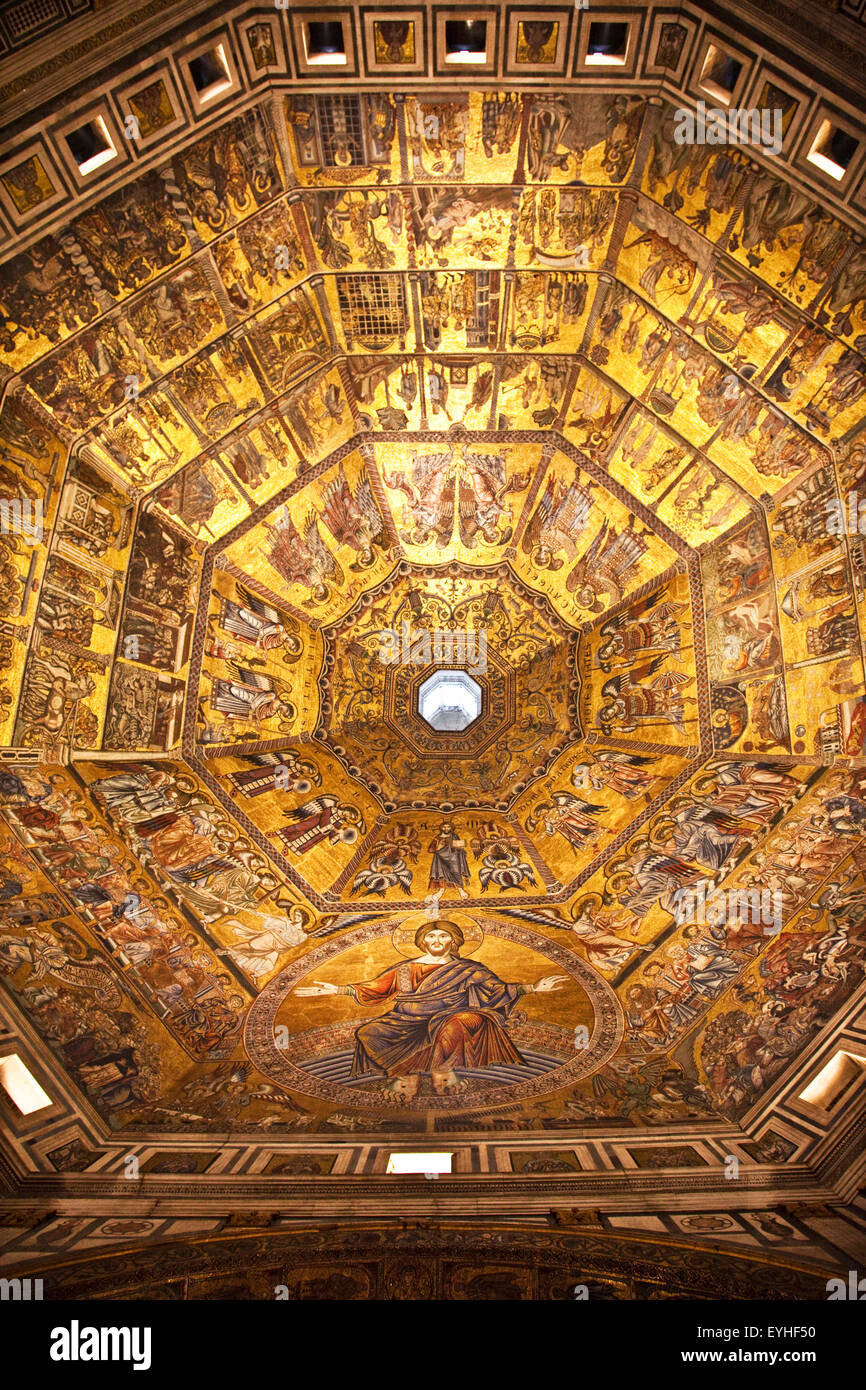 Europe Italy Tuscany Florence Baptistry Ceiling Stock