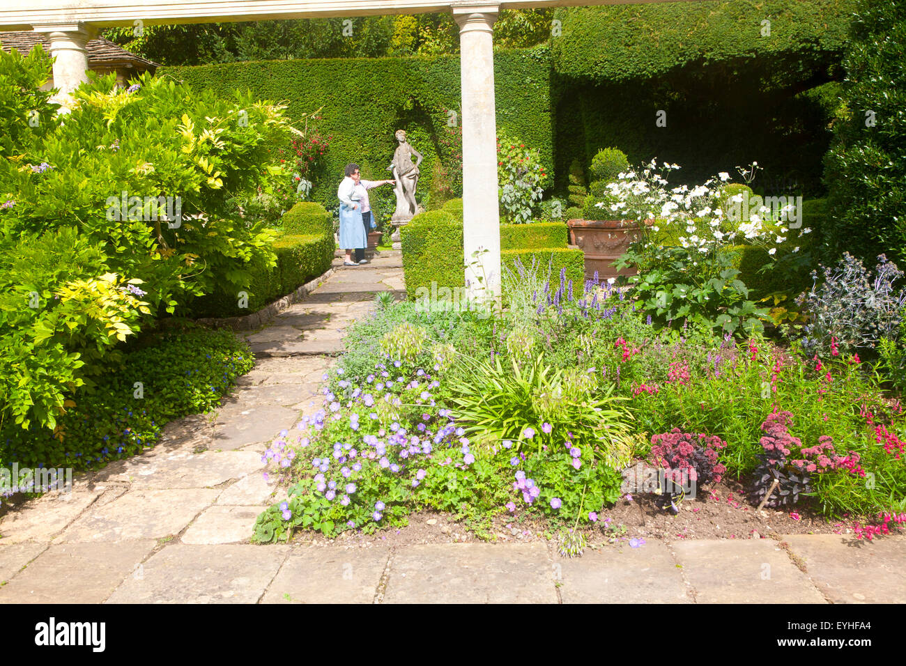 Italianate garden of landscape gardener Harold Ainsworth Peto, Iford Manor, Freshford, Wiltshire, England, UK Stock Photo