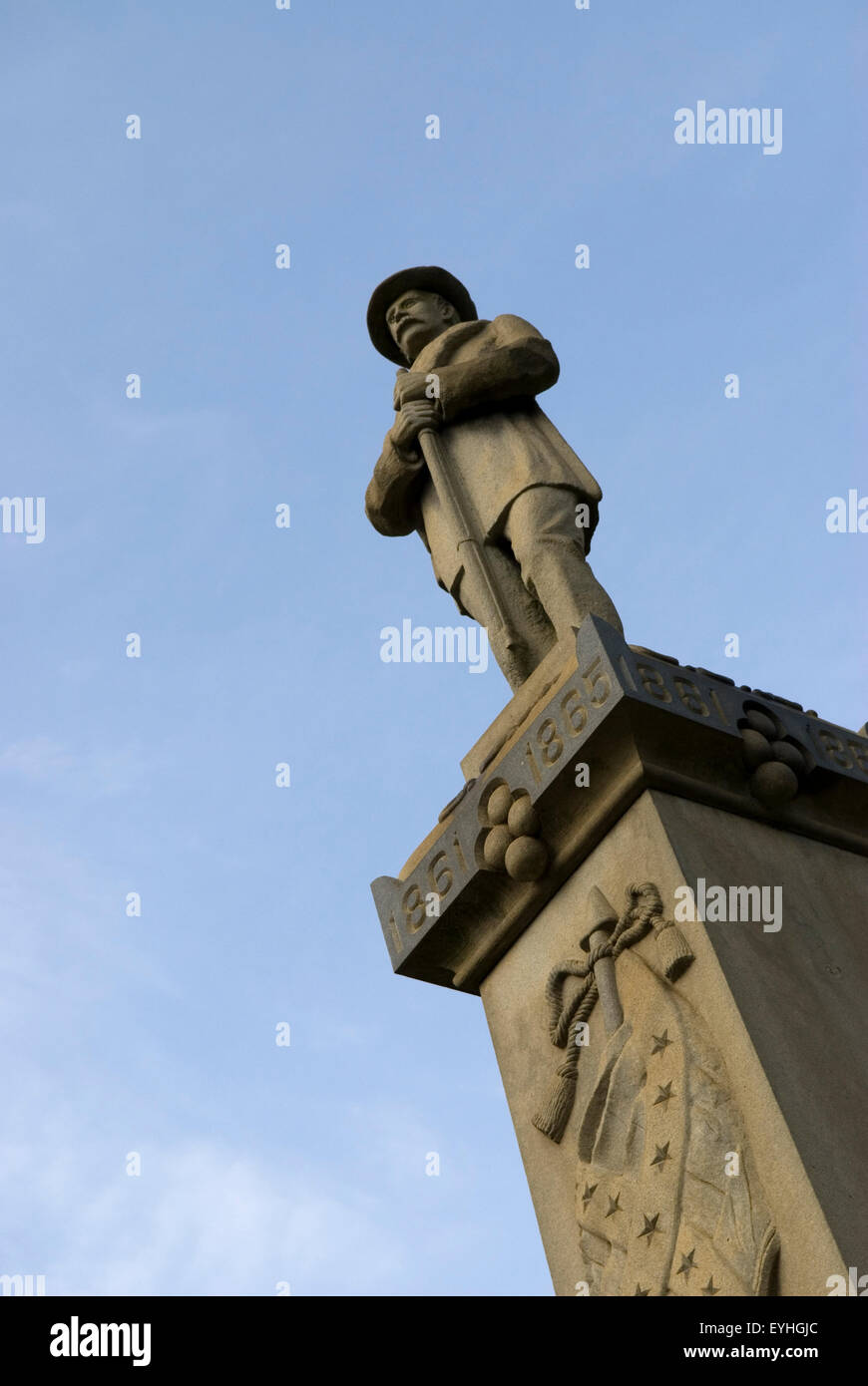 Confederate soldier statue Lancaster County Courthouse SC USA Stock