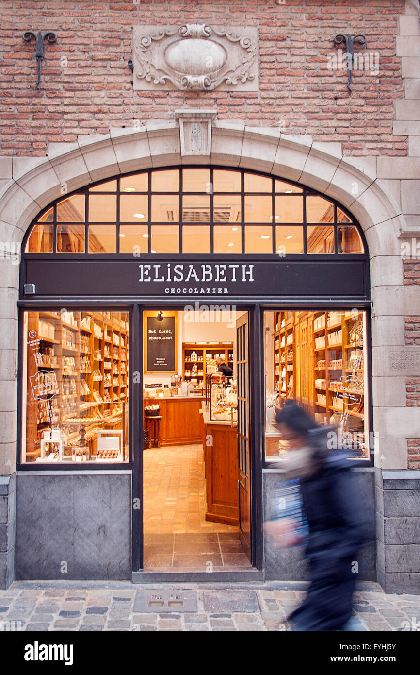 Elisabeth chocolate shopwindow in Brussels Stock Photo