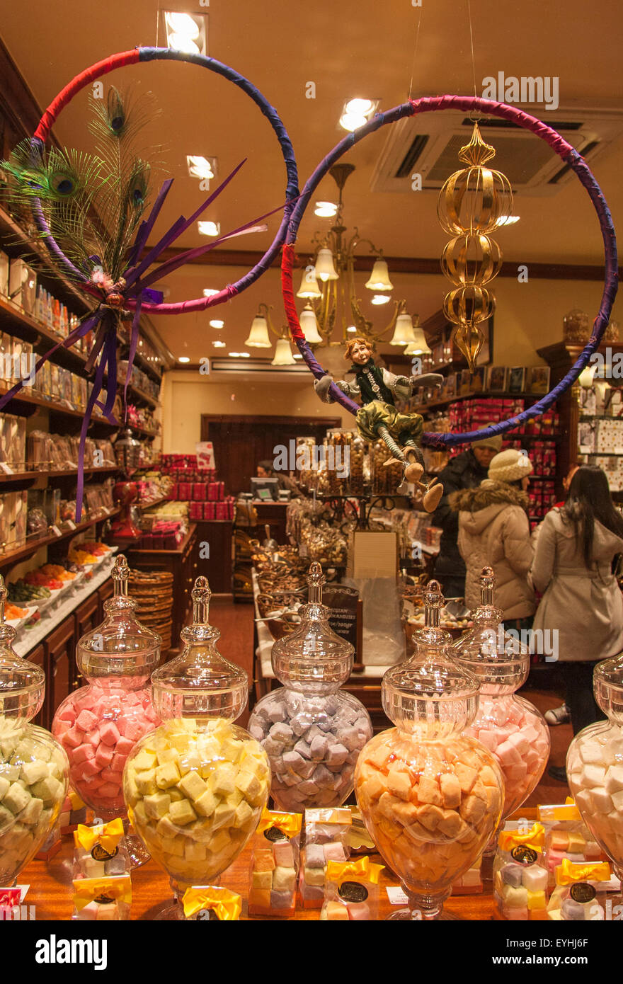 Chocolate and candy shop in Brussels Stock Photo