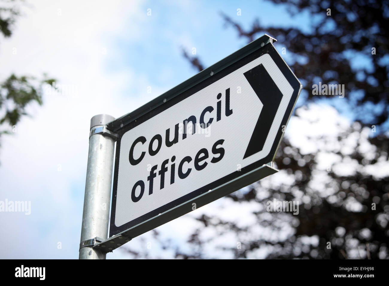 Council Offices street sign Stock Photo