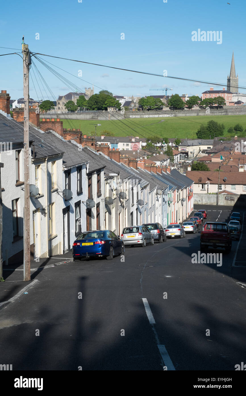 Terrace houses in Derry Londonderry Northern Ireland Stock Photo Alamy