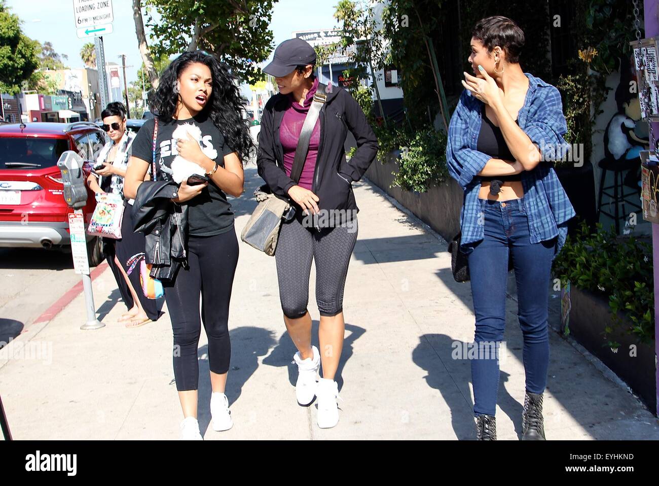 Nicole Murphy and daughters spotted on Melrose with a little puppy