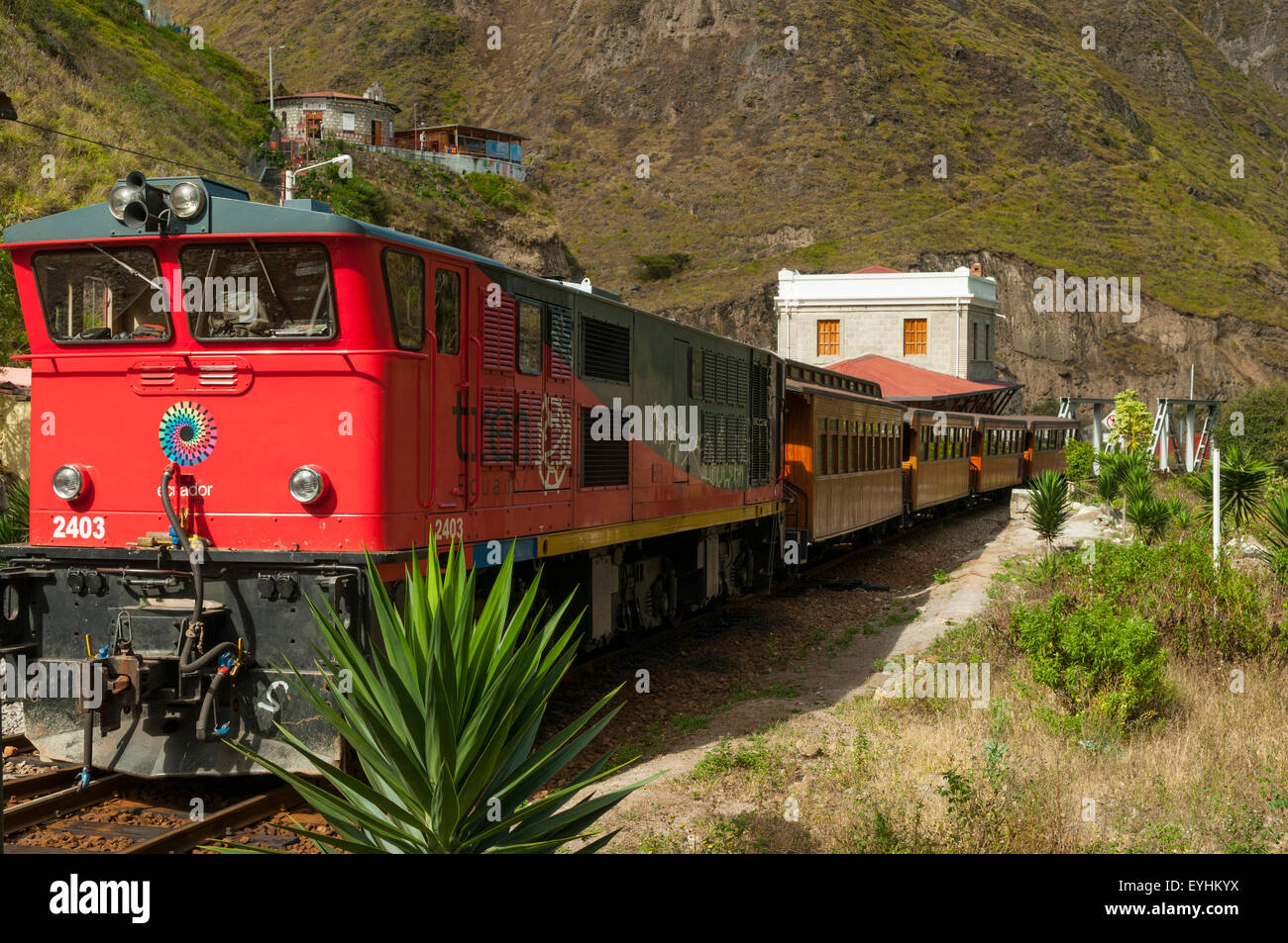 Devil's Nose Train at Sibambe, near Riobamba, Ecuador Stock Photo Alamy