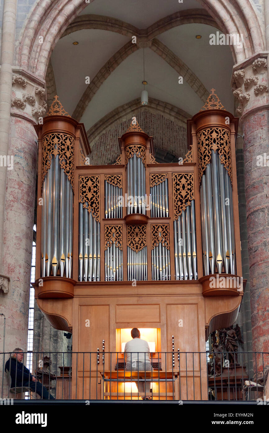 Organ in Saint Nicholas church Stock Photo