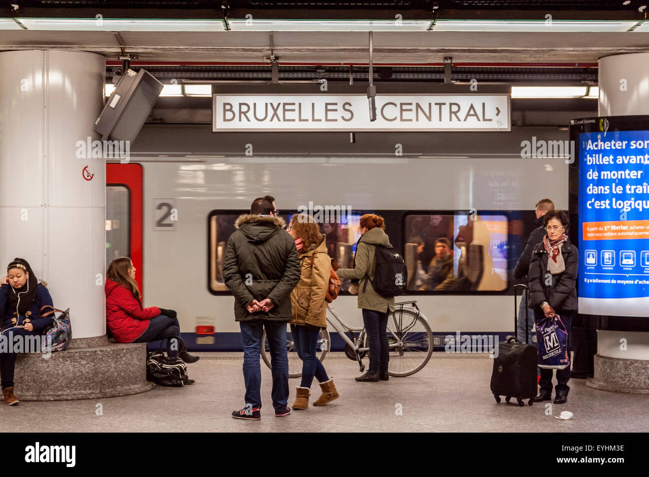 Brussels railway central station Stock Photo