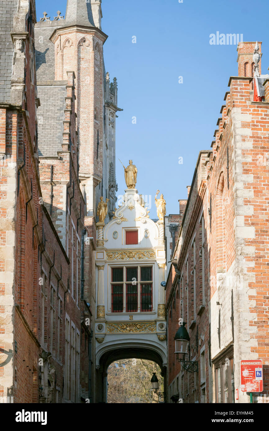 Blinde Ezelstraat, Blind street; Bruges, Belgium Stock Photo