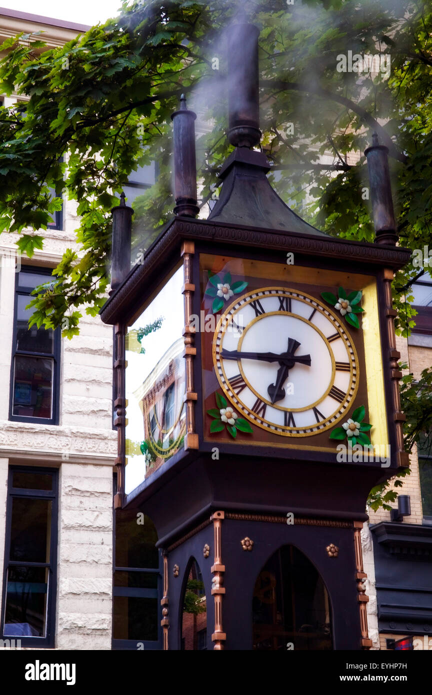 The famous steam clock in Gas Town, Vancouver, BC Stock Photo Alamy