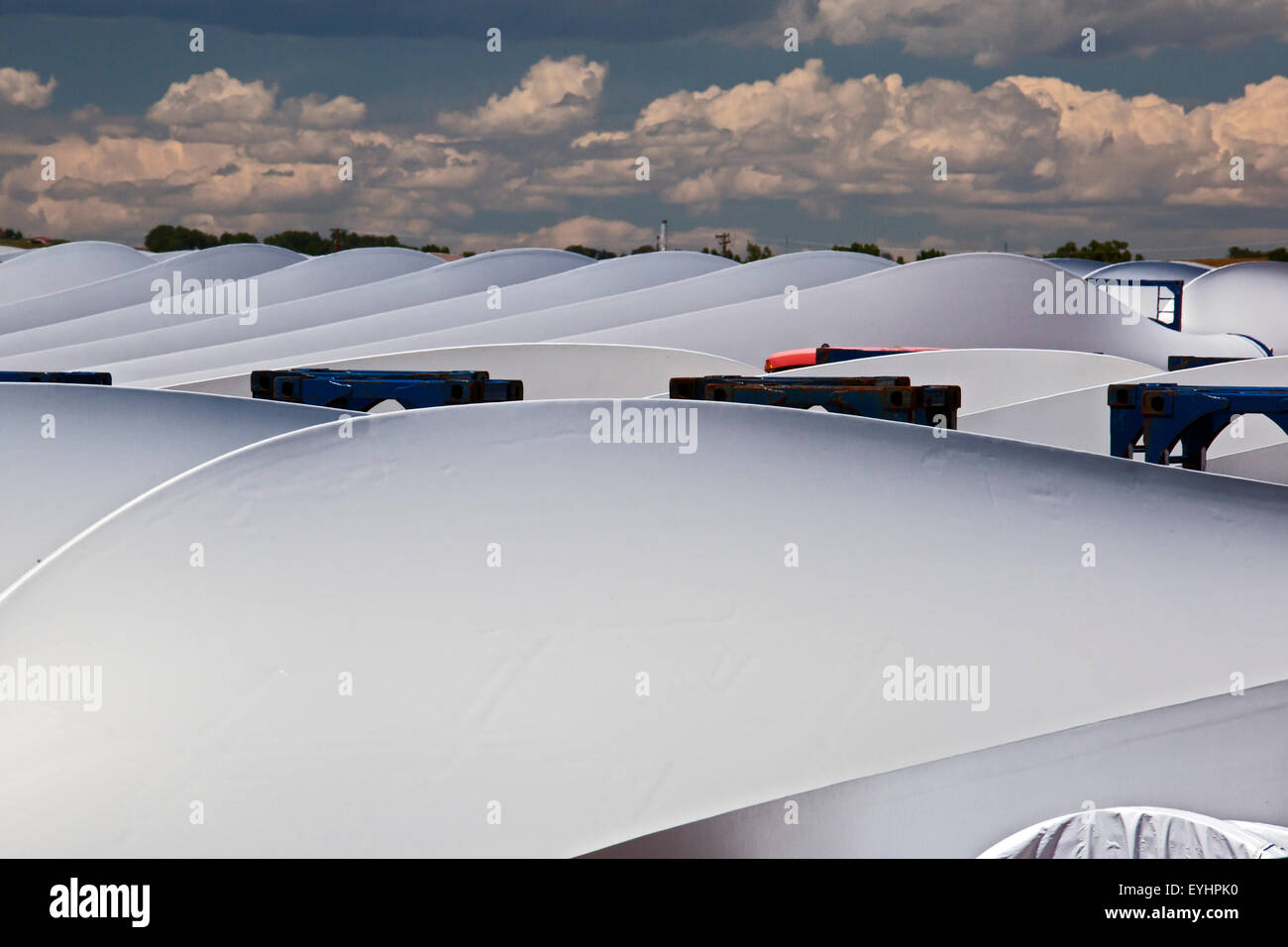 Windsor, Colorado Wind turbine blades stored outside the Vestas Wind