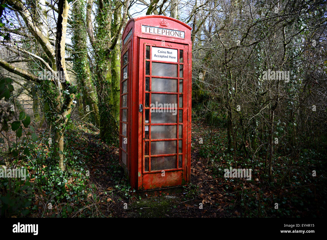 Red Telephone Box, Phone Box, UK Stock Photo