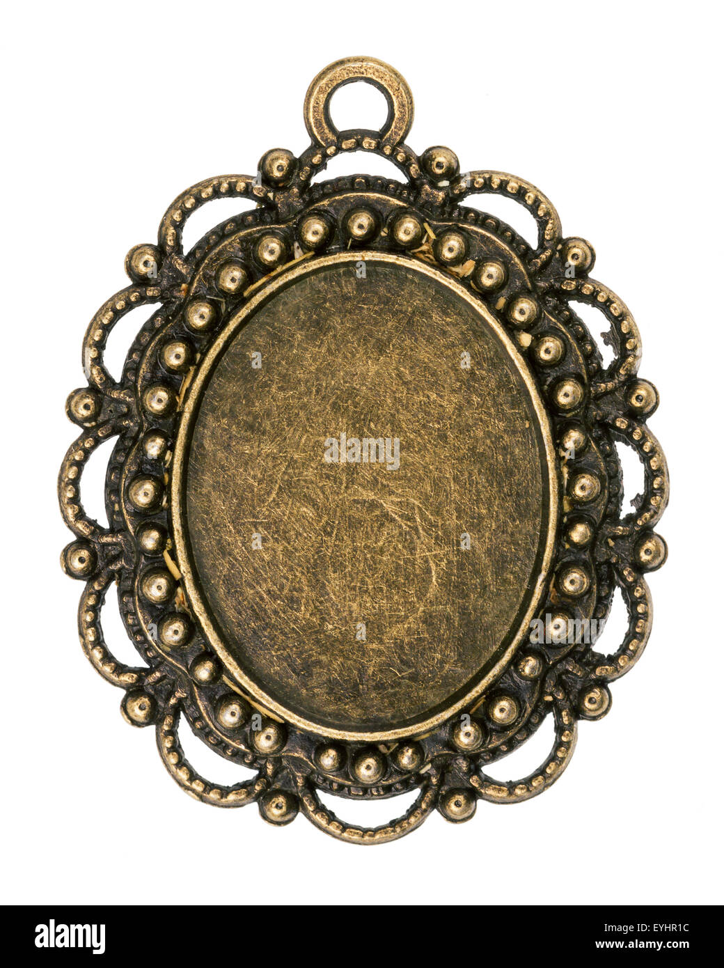 Vintage bronze pendant isolated on white background Stock Photo - Alamy