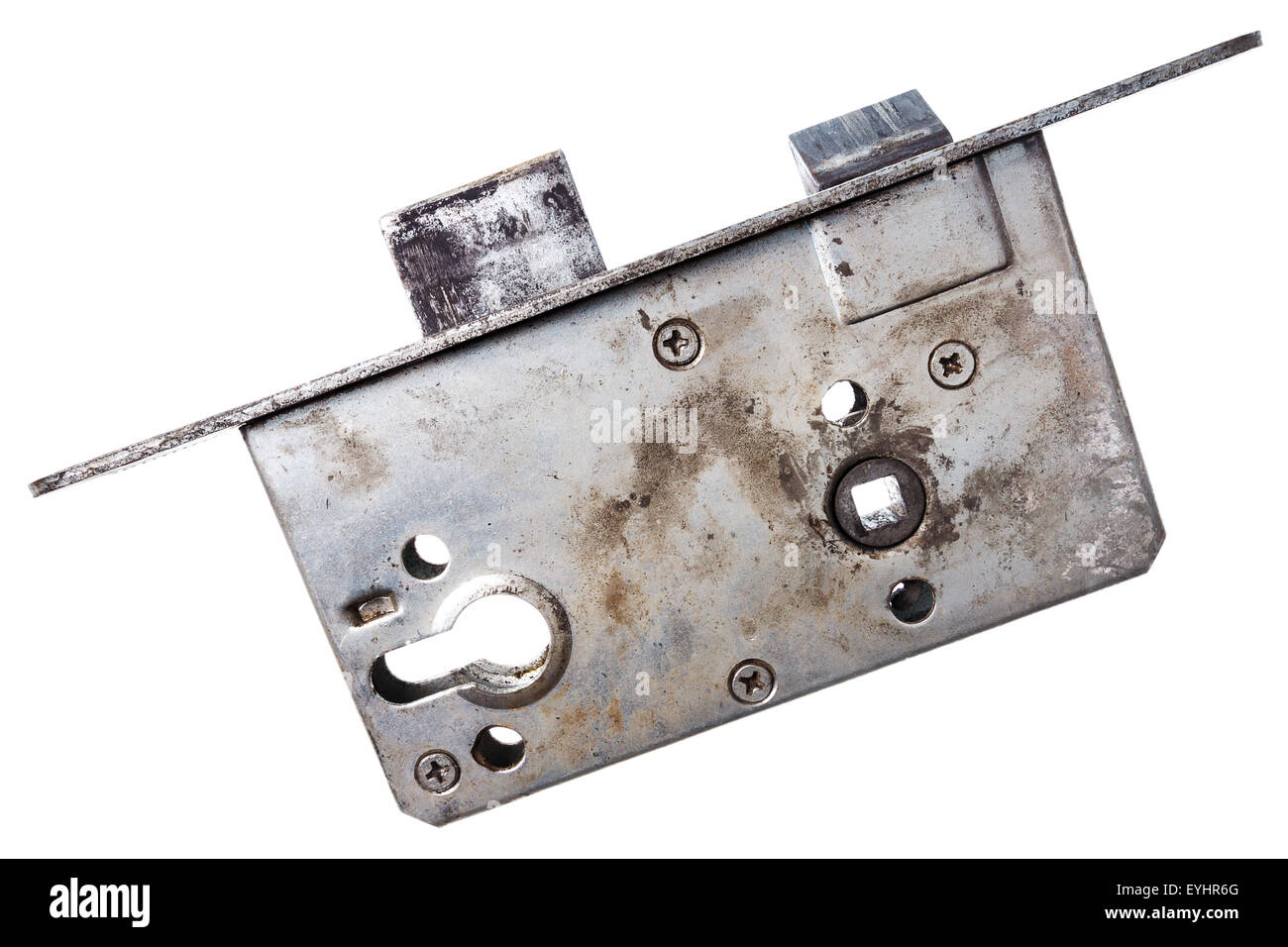 Closeup shot of old door lock isolated on white background Stock Photo ...