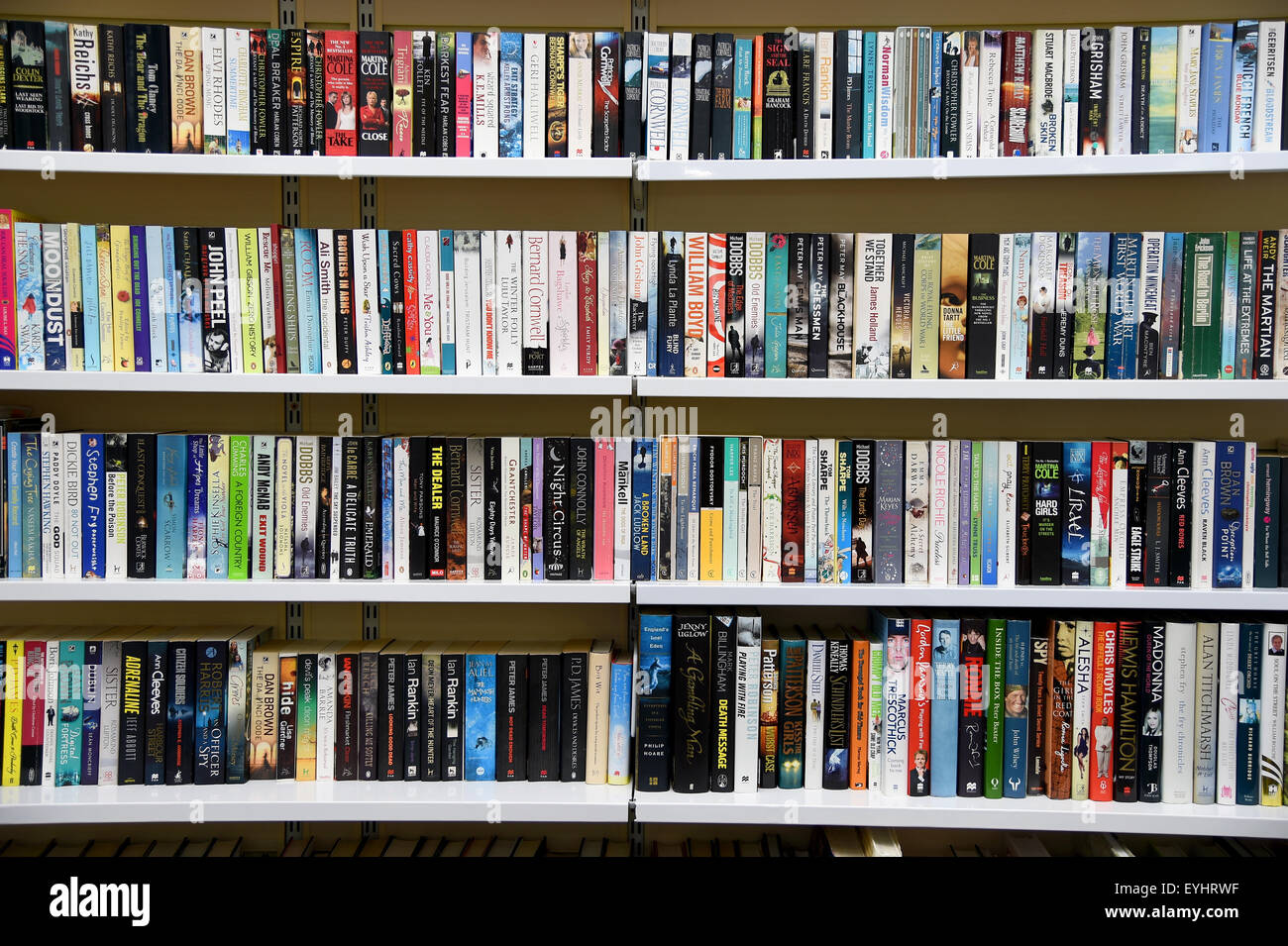 Books on a bookshelf, collection of books Stock Photo Alamy