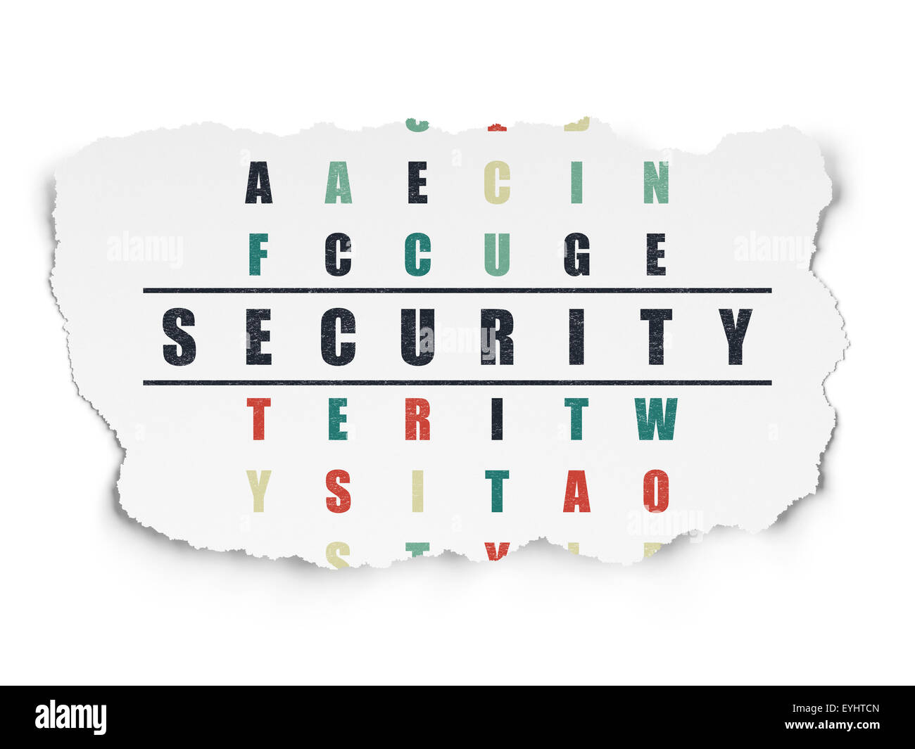 Security concept word Security in solving Crossword Puzzle Stock Photo