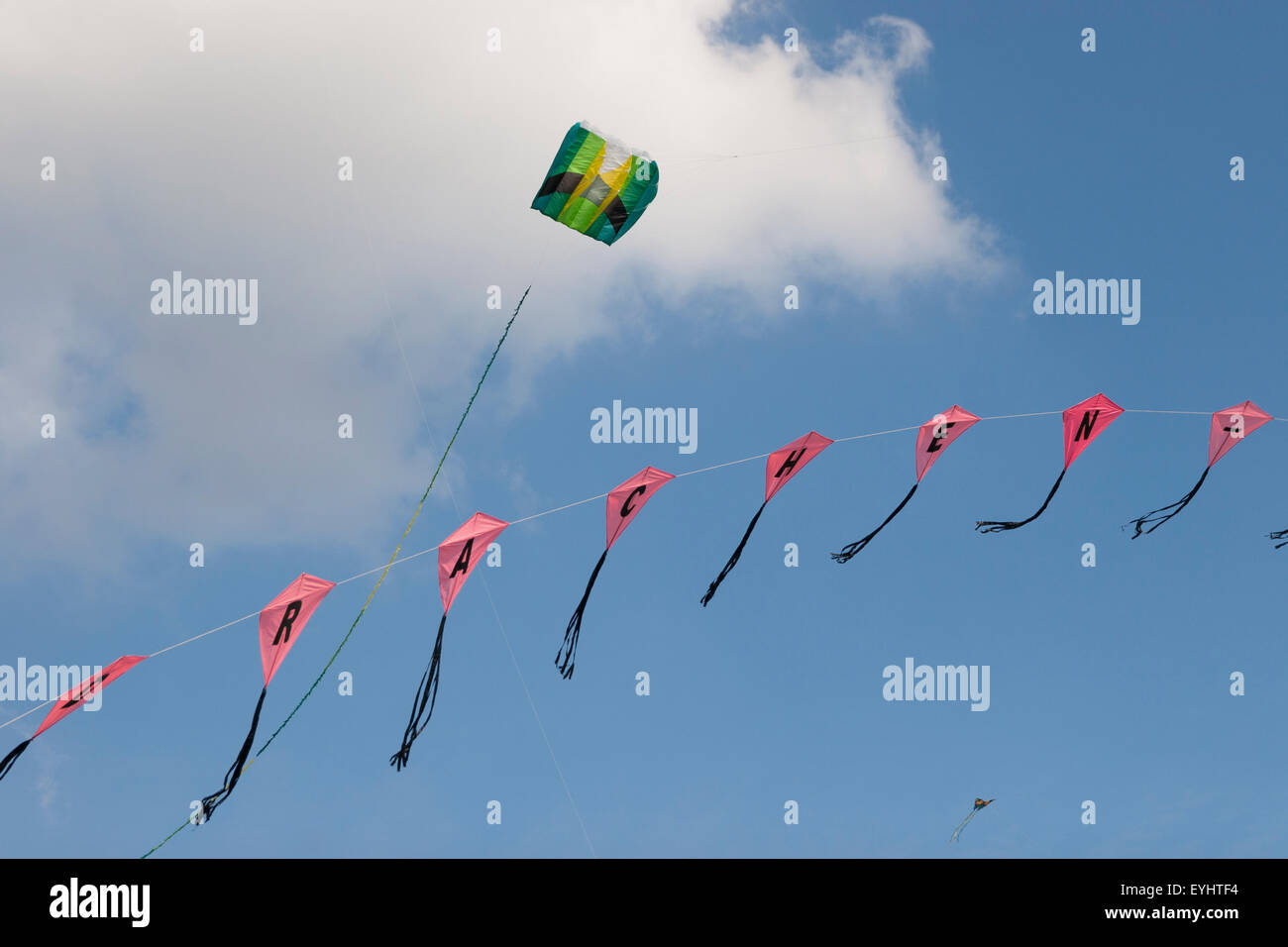 Kite Festival at Tempelhofer Freiheit in Berlin, Germany Stock Photo