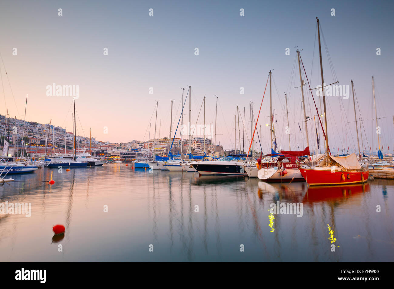 Sail boats at the yacht club in Mikrolimano marina in Athens, Greece