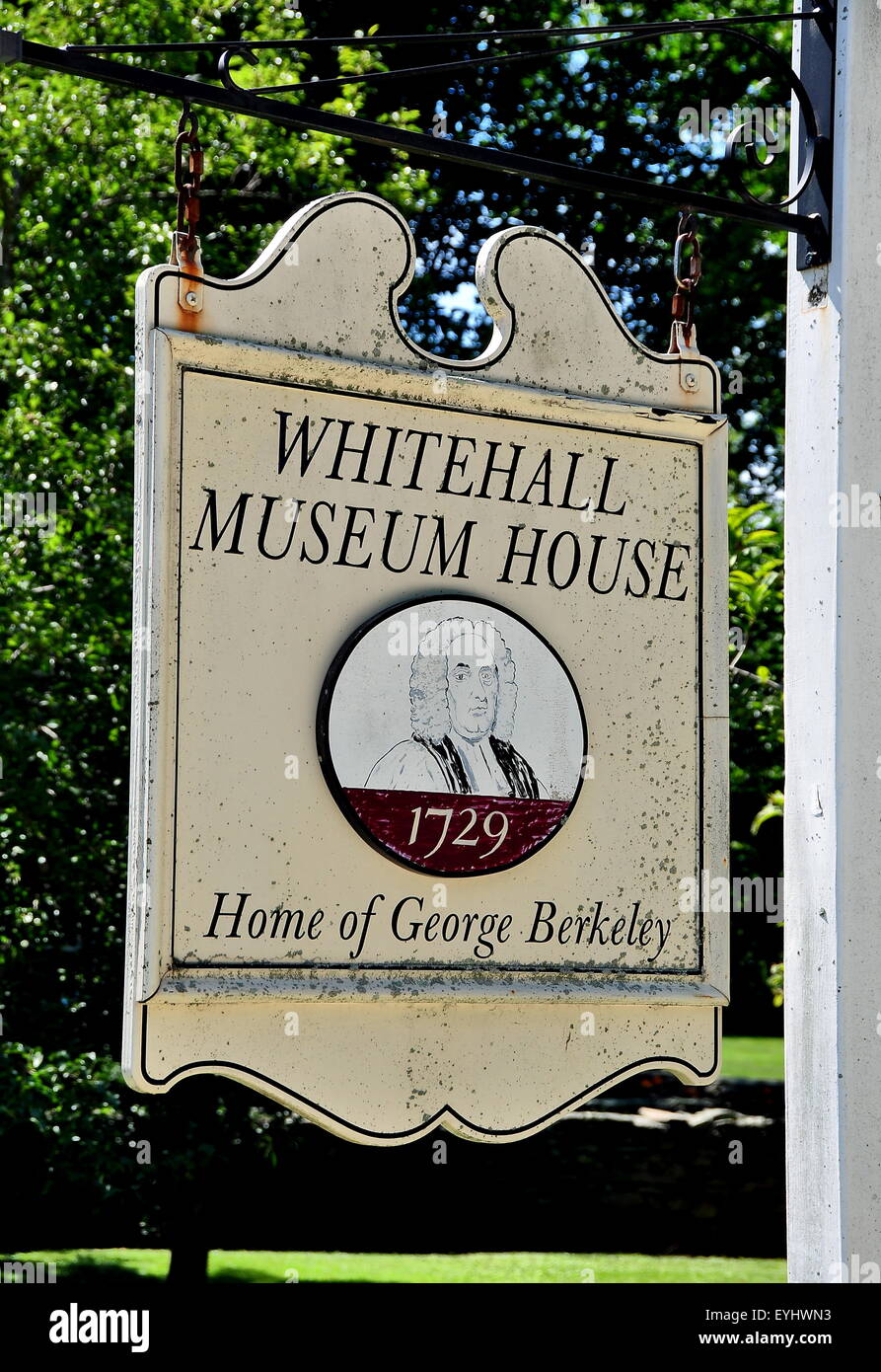 Middletown, Rhode Island Sign at the historic 1729 Whitehall Museum