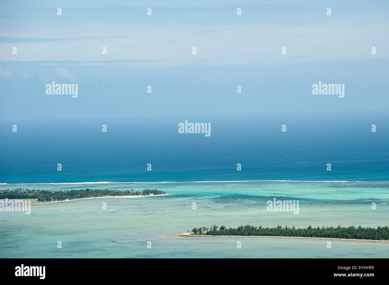 Mauritius. View from the top of Black River, reef protected beaches. Stock Photo