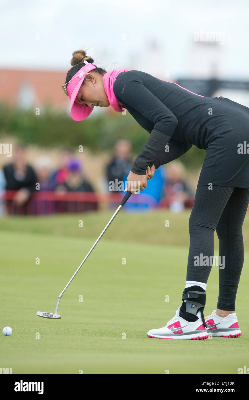 Turnberry, Scotland. 30th July, 2015. Ricoh Womens British Open Golf Day 1. A short put to finish the round for Michelle Wie on the 18th green © Action Plus Sports/Alamy Live News Stock Photo