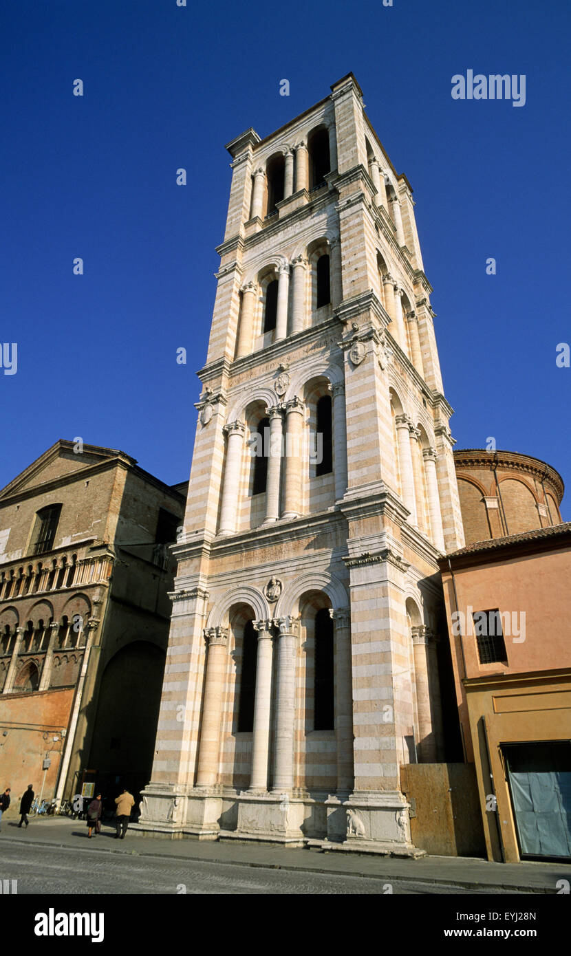 Italy, Emilia Romagna, Ferrara, cathedral belltower Stock Photo