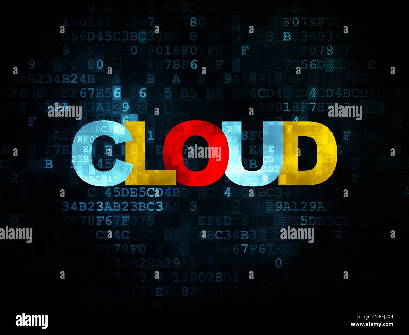 Cloud computing concept: Cloud on Digital background Stock Photo - Alamy