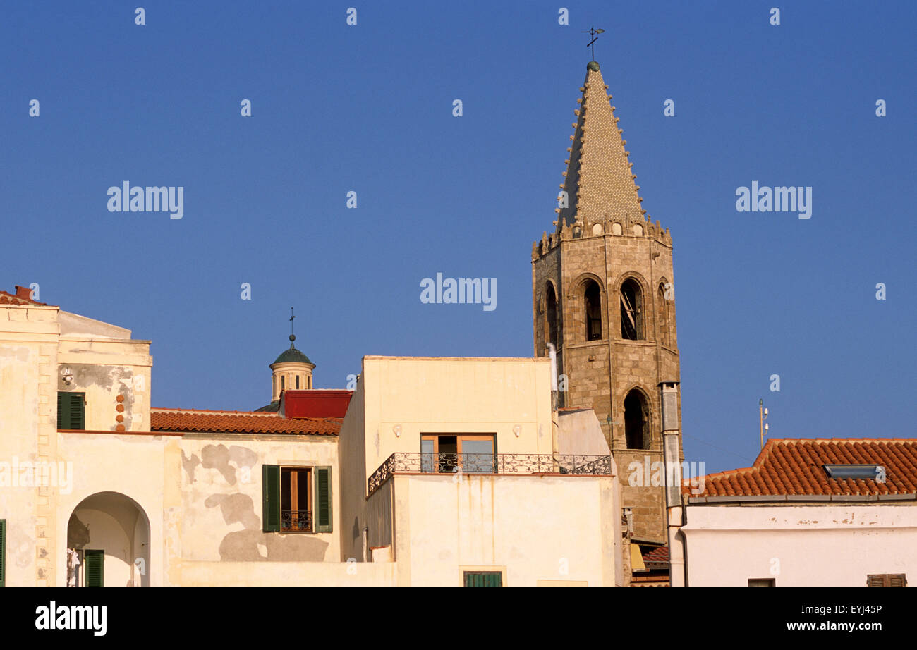 Italy, Sardinia, Alghero, Santa Maria cathedral Stock Photo