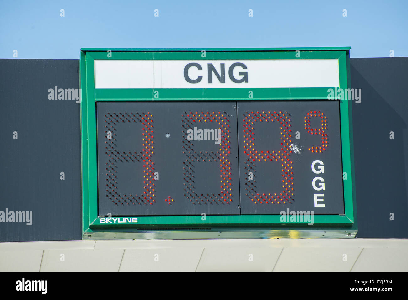 Compressed Natural Gas Filling Station Price Sign - Salt Lake City - utah Stock Photo