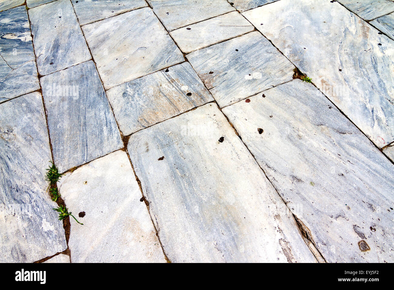 Grey and white antique stone floor Stock Photo