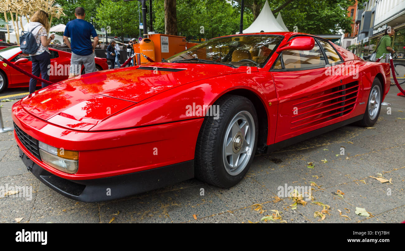 BERLIN - JUNE 14, 2015: Sports car Ferrari Testarossa (Type F110). The Classic Days on Kurfuerstendamm. Stock Photo