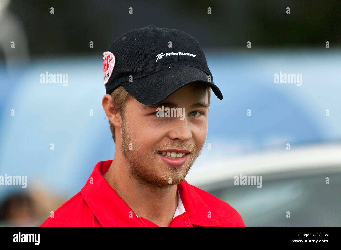 Copenhagen, Denmark, July 30th, 2015: Danish archer Stephan Hansen pictured at the World Archery Championship in Copenhagen. Hansen qualified for the final match in compound bow, which takes place Saturday August 2nd at the parliament square in Copenhagen Credit:  OJPHOTOS/Alamy Live News Stock Photo