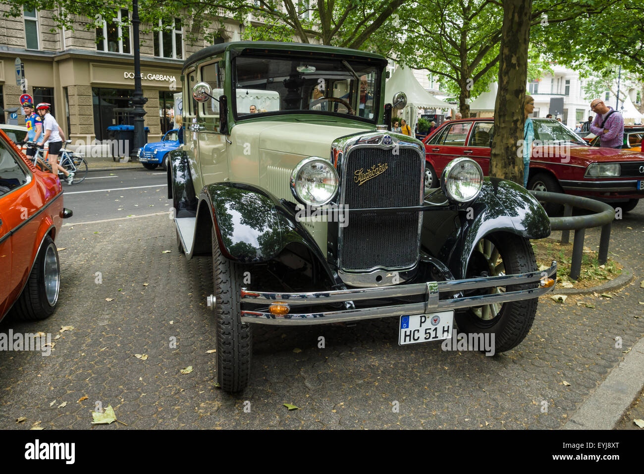 BERLIN - JUNE 14, 2015: Vintage car Erskine (Studebaker) Model 51 Sedan, 1928. The Classic Days on Kurfuerstendamm. Stock Photo
