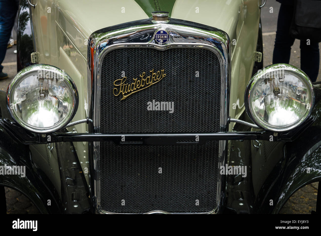 BERLIN - JUNE 14, 2015: Fragment of Erskine (Studebaker) Model 51 Sedan, 1928. The Classic Days on Kurfuerstendamm. Stock Photo