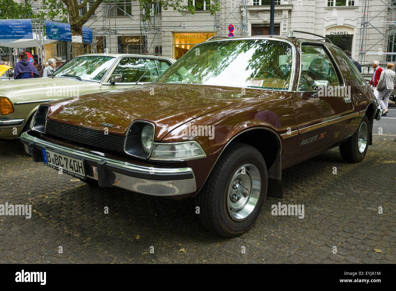 BERLIN - JUNE 14, 2015: Compact car AMC Pacer X, 1975. The Classic Days on Kurfuerstendamm. Stock Photo