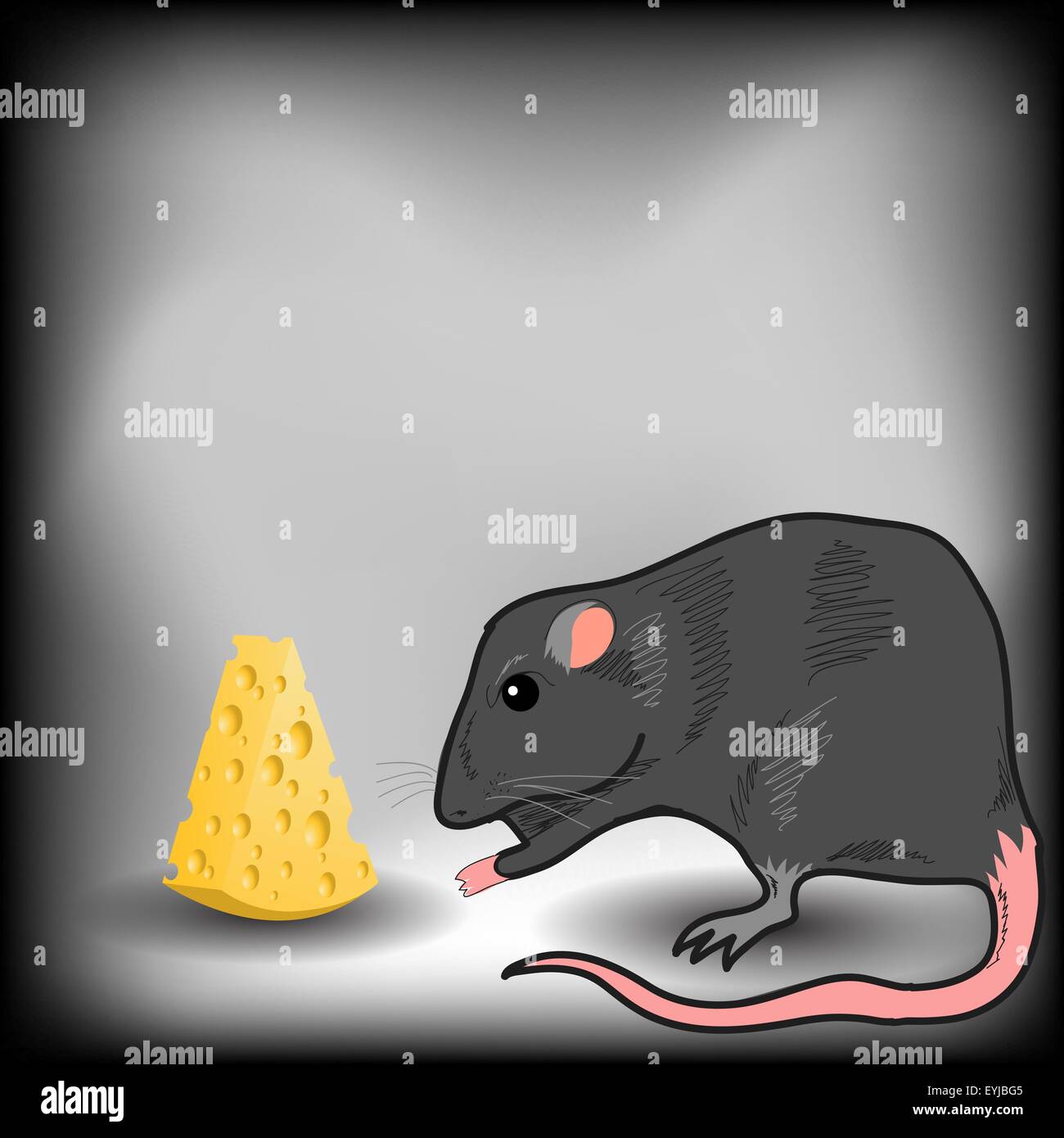 Rat and Cheese Stock Vector