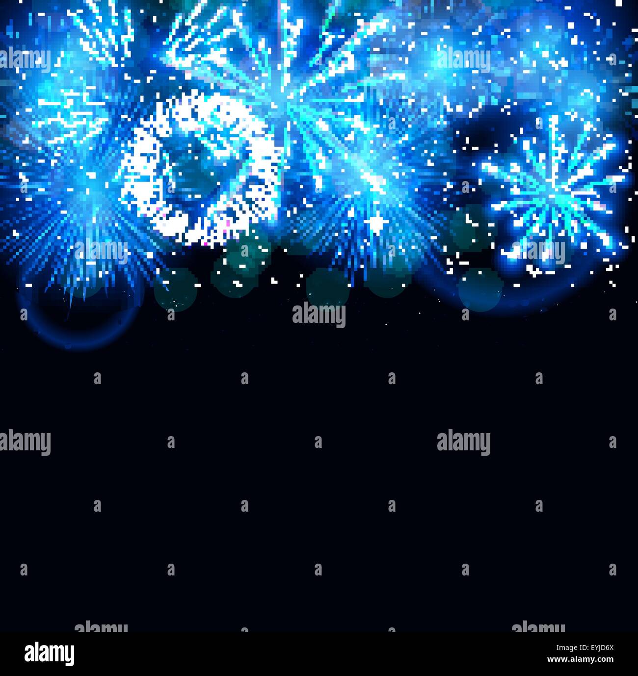 Vector Illustration of Fireworks, Salute on a Dark Background Stock