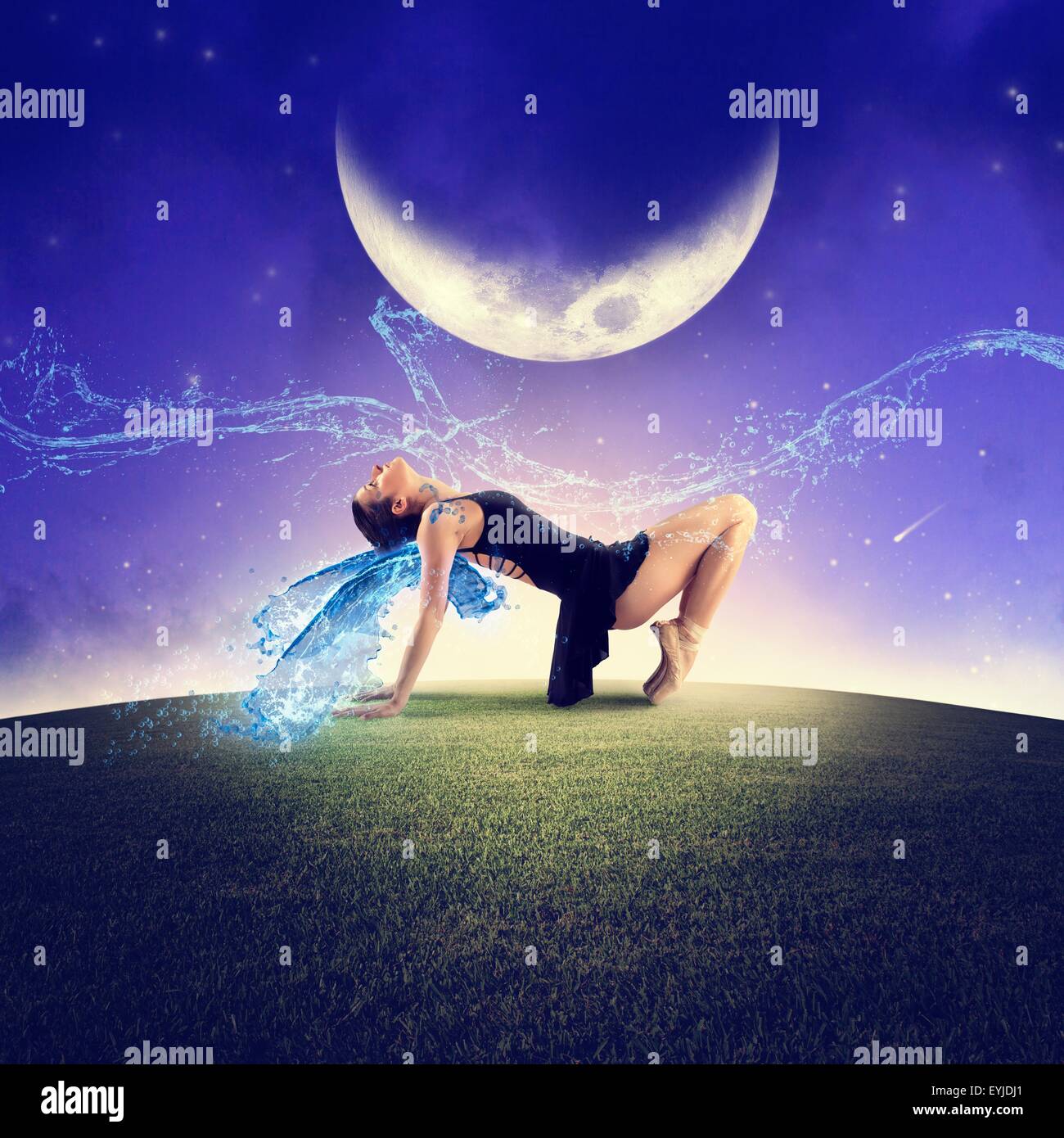 Dancing Under The Moon Stock Photo Alamy