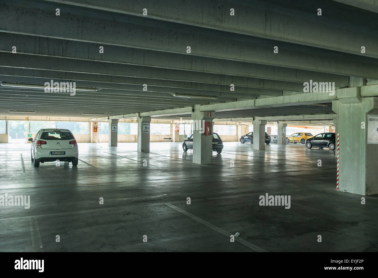 An empty parking lot Stock Photo
