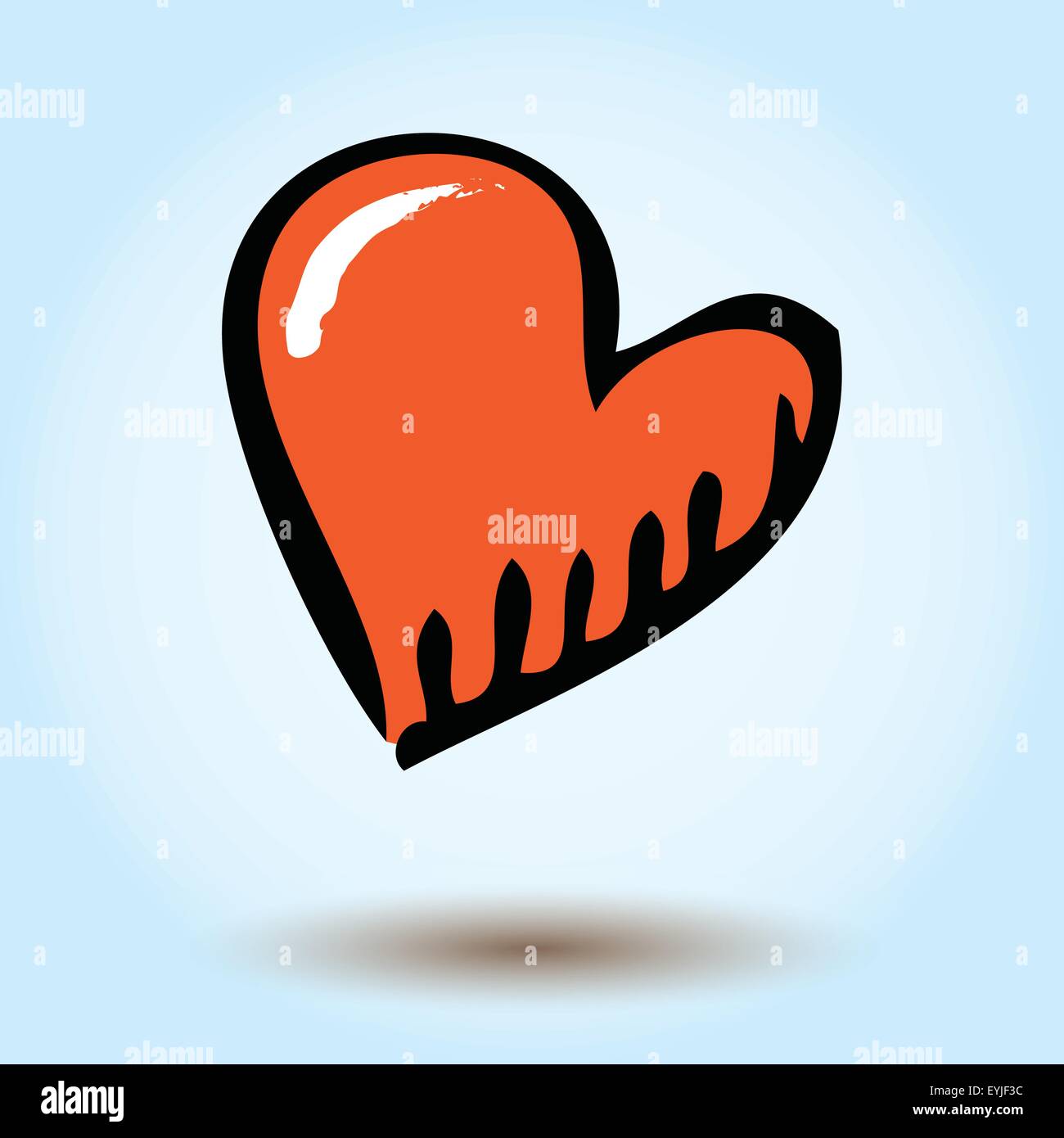 Vector heart on a blue background with shadow Stock Vector Image & Art ...