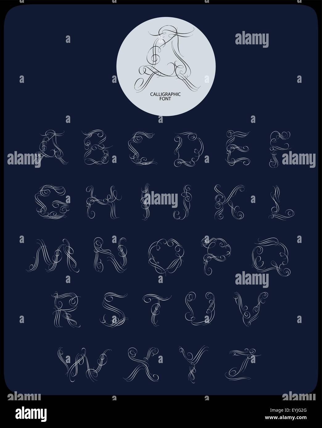 Calligraphic alphabet. Design elements Stock Vector Image & Art - Alamy