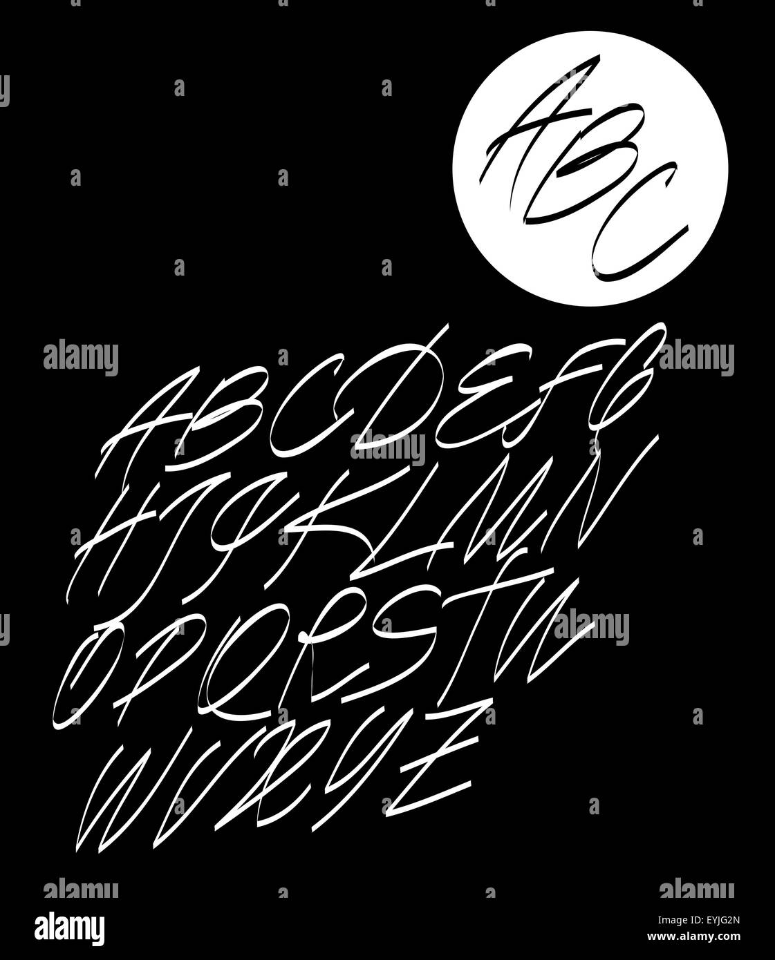Cursive alphabet school Black and White Stock Photos & Images - Alamy