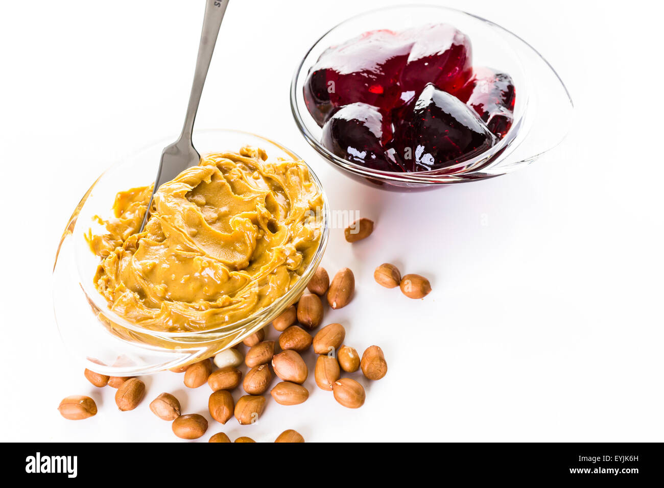 Ingredients for peanut butter and jelly sandwich Stock Photo Alamy