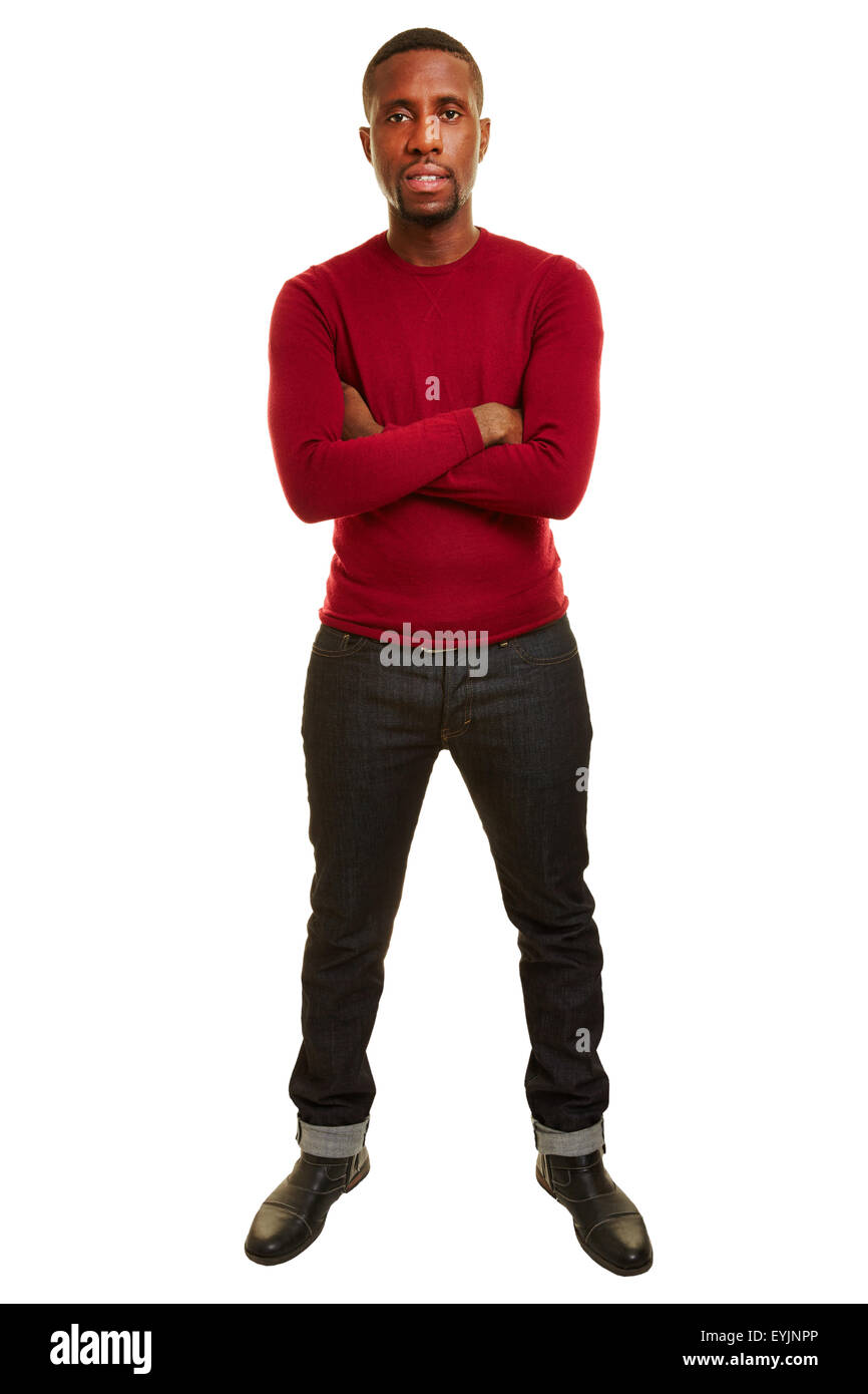 Front view of casual african man with his arms crossed Stock Photo
