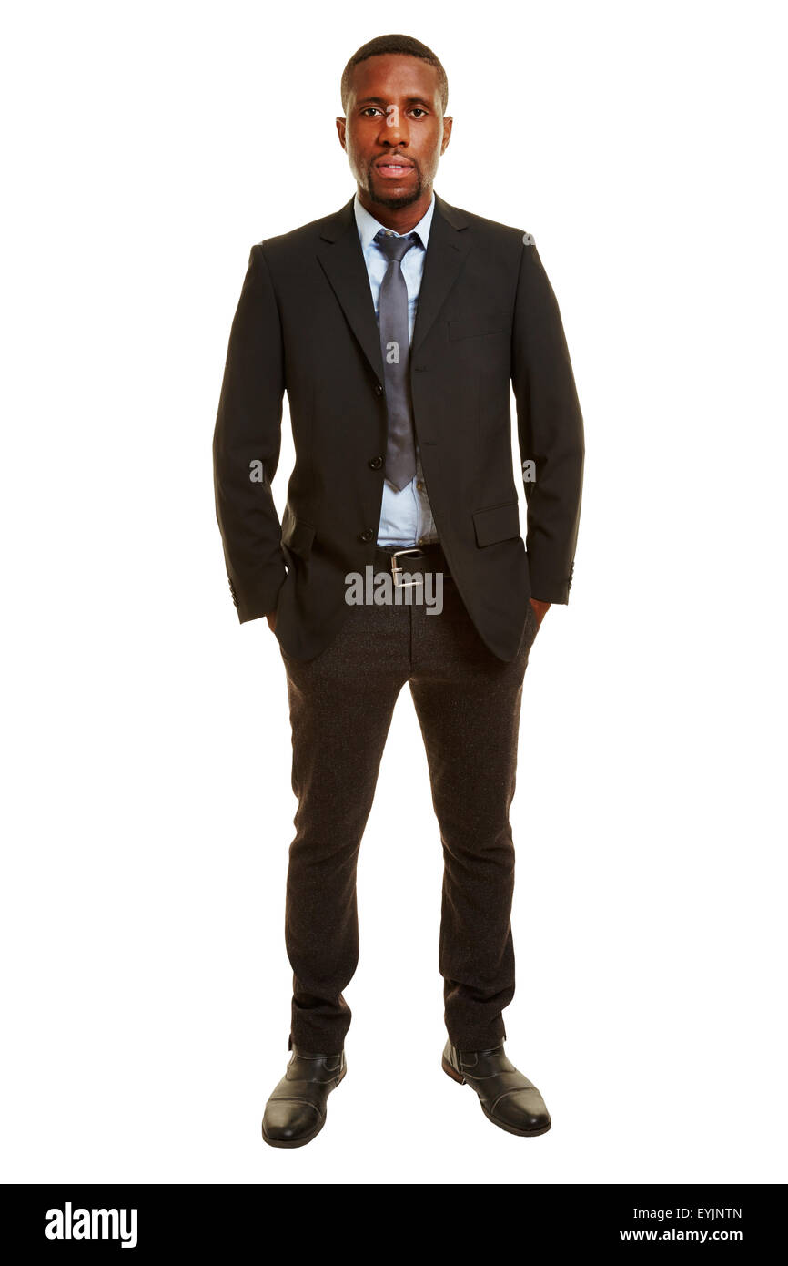 African man in a business suit isolated on a white background Stock ...