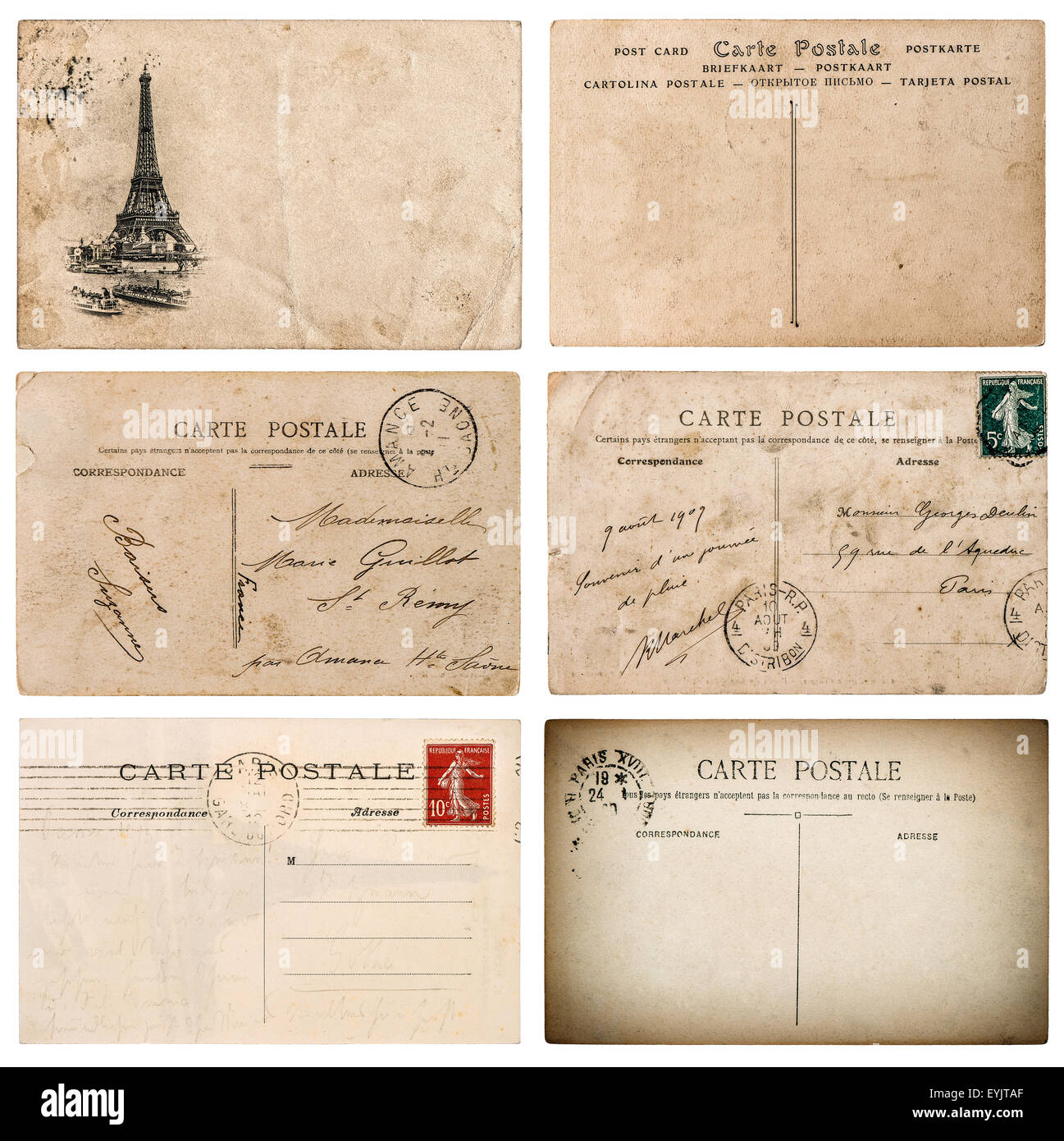 Open Book Old Letters And Postcards Travel Scrapbook France Paris