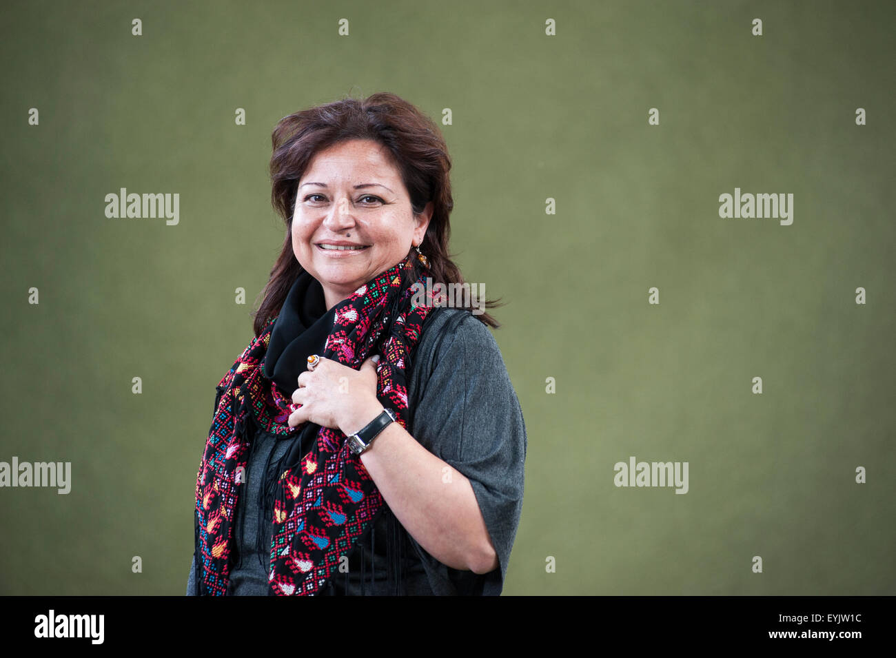 Translator, Abla Oudeh, appearing at the Edinburgh International Book Festival. Stock Photo