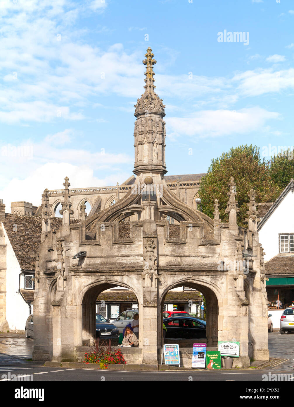 Market Cross dating from 1490 in Malmesbury, Wiltshire, England, UK Stock Photo