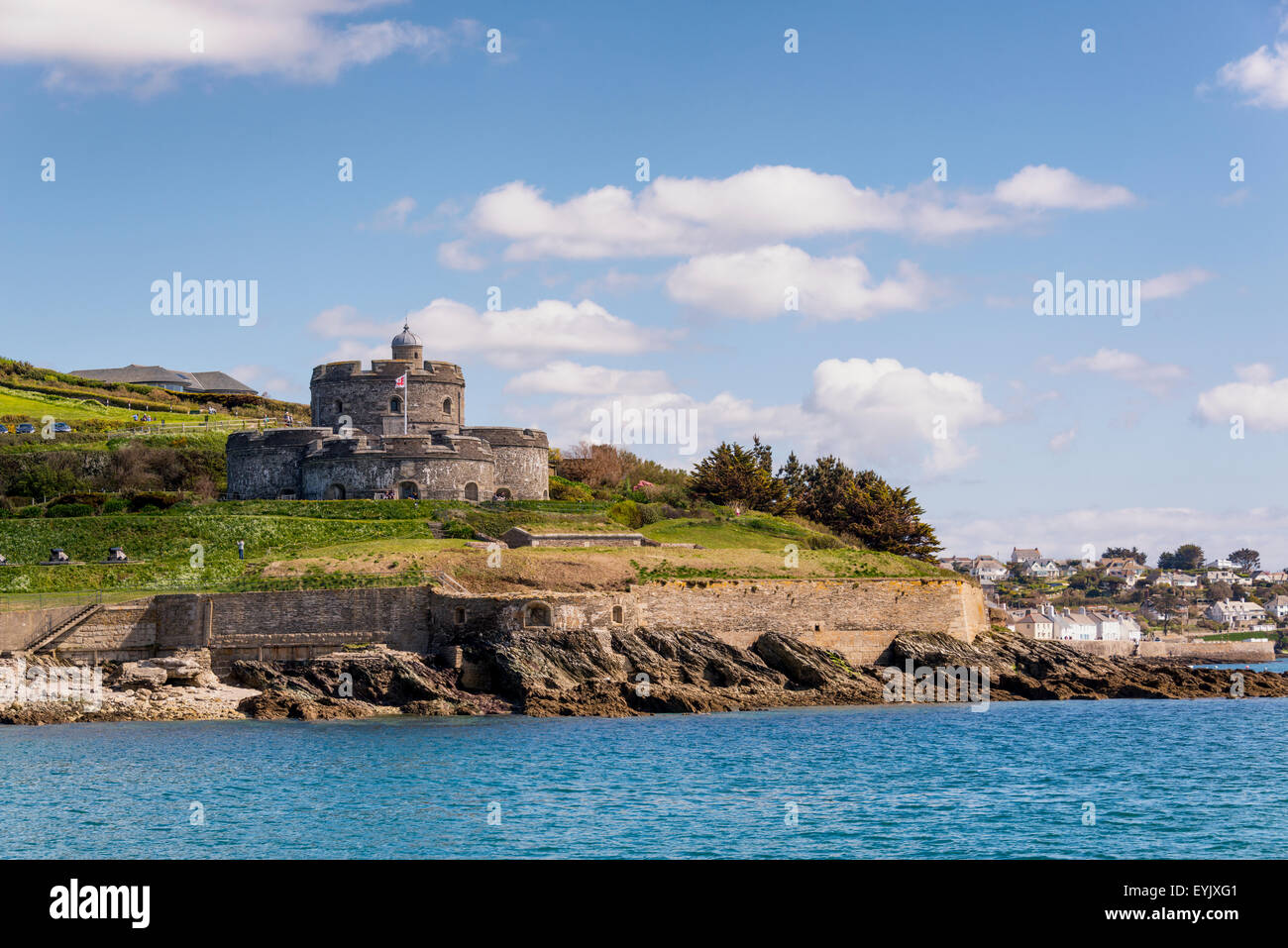 St Mawes castle on the Fal estuary built by Henry VIII  guarding the anchorage of Carrick Roads Stock Photo